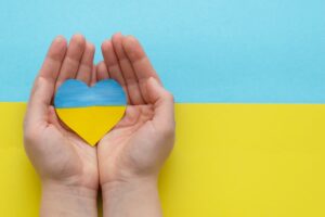Bandiera ucraina con cuore