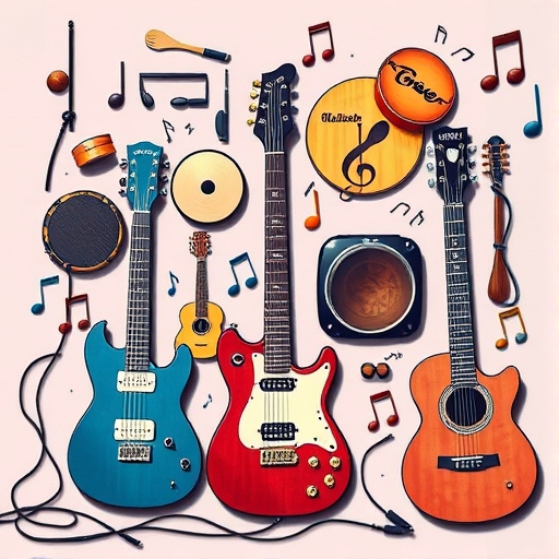 Foto generata da IA che rappresenta diversi generi musicali